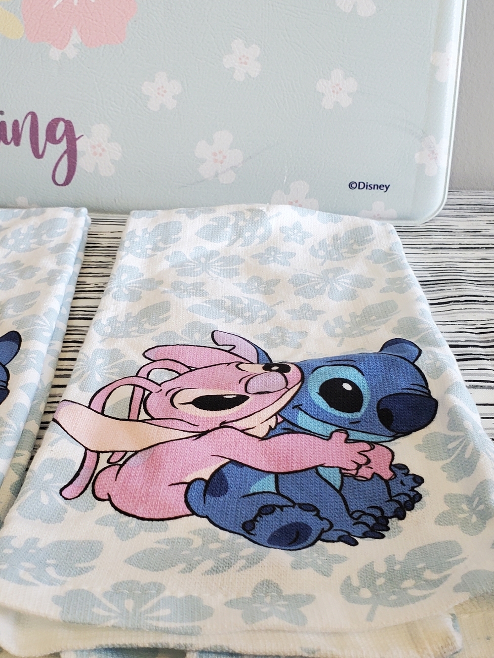 Disney Stitch & Angel Kitchen Set with 2 Towels, Tabletop Clock, and Floor Mat - Picture 6 of 8